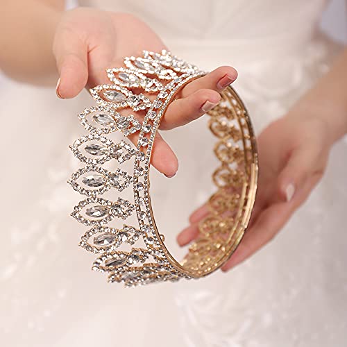 זהב תחרות כתר עגול גדול נזר כיסוי ראש לנשים ובנות חתונה שיער אביזרי עבור כלות שושבינה