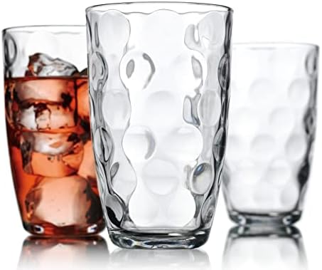 כוסות שתייה בירה ליטר 16 עוז. סט כוסות זכוכית של 10, סט ממוצע של כוס גלברס. כוסות קולינס למים, מיץ וקוקטייל. כלי בר ושימוש ביתי יומיומי. מדיח כלים בטוח.