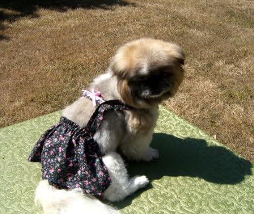 Joybies חצאית Piddle פרחונית לכלב נקבה קטן בגודל 13 - 15 מצווארון לבסיס הזנב