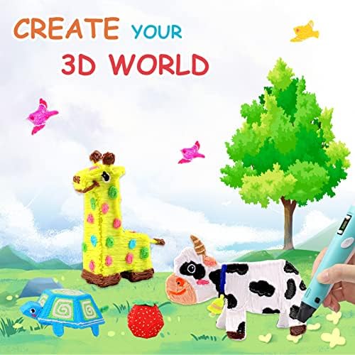 3dgenius 22 צבעים תלת מימד נימה עט 1.75 ממ PLA, כל צבע 10 רגל, סך הכל 220 רגל 3D עט נימה מילוי מילוי עט דפוס 3D עם קוטר דיוק גבוה שאינו תואם לעט 3doodler