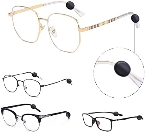 Ysiueng silicone משקפי משקפיים מקדש שומר שרוול קצה, 15 זוגות משקפי נוחות עגולים נגד החלקה, אחיזות מסגרת