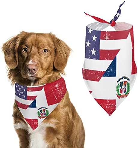 אמריקה הדומיניקנית דגל כלב בנדנה מתכוונן לחיות מחמד צעיף משולש מטפחת לכלבים חתולים