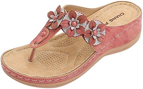 נעלי בית לנשים אורטופדי קשת תמיכה כפכפים פרחי קליפ הבוהן טריז סנדלי קיץ מקרית נעלי בית נעל