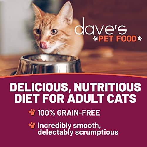 מזון לחיות מחמד של דייב דגנים חינם מזון חתול רטוב, מזון חתול משומר בריא באופן טבעי, הוסיף ויטמינים & מגבר; מינרלים, חיטה & מגבר; ללא גלוטן, 5.5 עוז