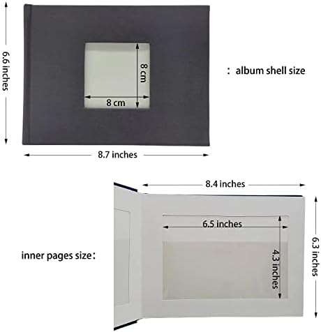 אלבום צילומי בד בעבודת יד של Kageio - 4 x 6 מסגרת עם דפי קרטון שלוש שכבות, מחזיק בתמונות 46 4 x 6 או 92 2 x 3 - מושלם לארגון זיכרונות