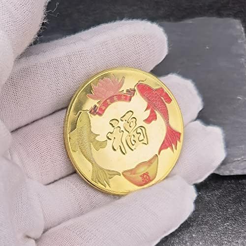 קוי דגי זהב מטיל ברכת עושר וכבוד בעודף מזל מטבע-חובה עבור שלך אוסף-לוטו כרטיס גרדן כלי