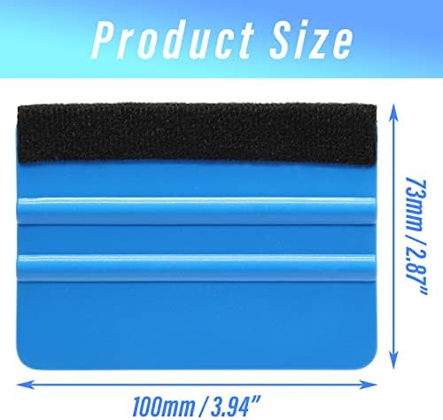 בונסיקי 4 אינץ פלסטיק הרגיש קצה מגב כלי ויניל מגב עבור חלון גוון, טפט, מדבקות מדבקה, כחול, 2 יחידות