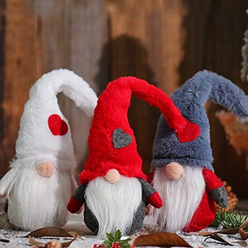 פסלוני גמדי חג המולד של Amosfun פסלוניה שוודית שוודית שוודית בובת חג המולד חג המולד פסים צלמיות נורדיות