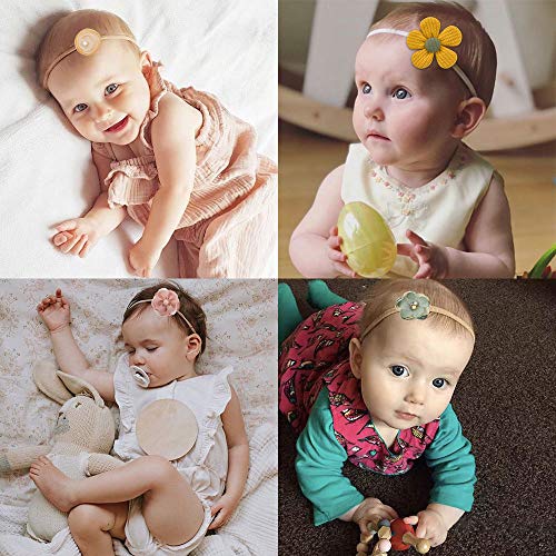 ג ' יהאנג תינוק בנות שיער קשת סרטי ראש ניילון פרח גומייה לשיער פריחת שיער אביזרי 10 יחידות ליילוד תינוקות פעוטות