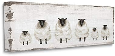 תעשיות סטופל רכות כבשים חוות עדר כפריות כפריות חיות כפריות, עיצוב מאת דפנה פולסלי קיר קיר קיר, 10 x 24, אפור