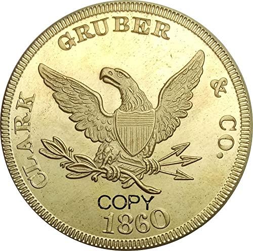ארצות הברית של אמריקה 1860 קלארק גרובר וחברה 20 $ מטבעות עותק פליז של עשרים דולר