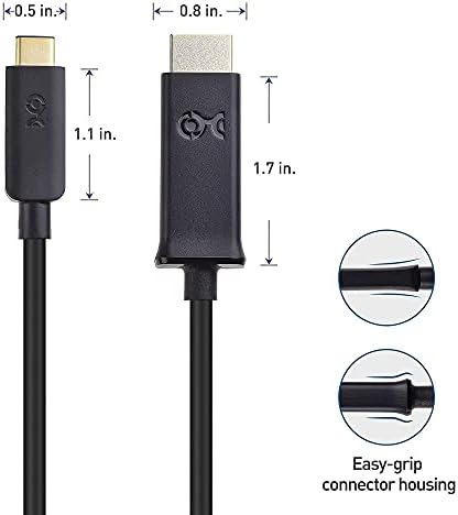 ענייני כבלים פעילים לתצוגה פעילה למתאם HDMI התומך בטכנולוגיית Eyefinity ורזולוציית 4K & USB C לכבל HDMI בשחור 6 רגל