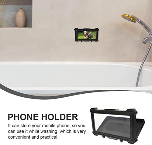 מחזיק מקלחת מחזיק טלפון 360 ° סיבוב מקלחת טלפון מארז נגד ערפל רגישות גבוהה כיסוי קופסת הרכבה למראות קיר אמבטיה מחזיק טלפון סלולרי מקלחת מטבח