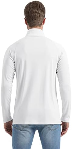 Boladeci's גברים UPF 50+ חולצות שמש 1/4 רוכסן שרוול ארוך SPF UV הגנה על משקל קל משקל יבש שומר גולף גולף חולצות שחייה