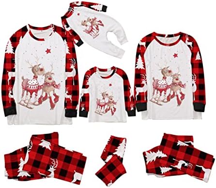 פיג'מות תואמות לחג המולד למשפחות פלנל אבא בגדי שינה להתאמה של חולצות חג מולד משפחתיות פיג'מה
