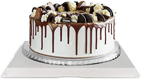 הויה פוניו קופסת עוגה שקופה,מיכל מנשא עוגה 2 חבילות 10 איקס 10 איקס 9 עם קופסאות שקופות סרט עם מכסה חבילת מתנה למסיבת חתונה ליום הולדת, לבן