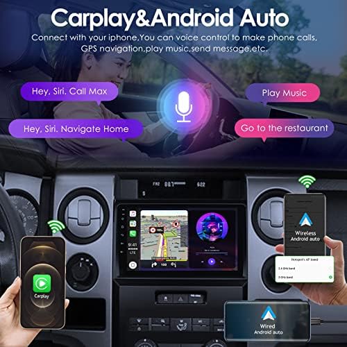 סטריאו רדיו לרכב עבור פורד F150 P415 מדריך Raptor AC 2008-2014, אנדרואיד 12 סטריאו רכב GPS Navigator עם קישור Carplay/Android Auto Mirror, 4GB + 32GB, WiFi, מצלמת גיבוי