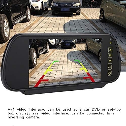 מכונית SANPYL 7 אינץ 'ראיית מראה LED מסך דיגיטלי ניתן לחבר למצלמת היפוך עם DVD חיצוני או טלוויזיה ברכב המתאימה לכל סוגי הרכבים שהופכים את המכונית באופן אוטומטי