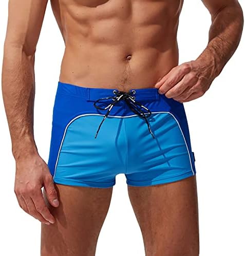 גזעי שחייה של Wenkomg1 לגברים, מכנסיים קצרים של לוח רגל יבש מהיר טלאים בגדי ים בגד ים בגד ים שחייה בקצרה