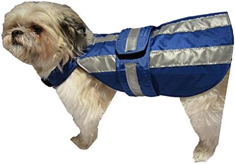 מעיל ניילון כבד של כלב כחול קטן