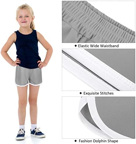 RESINTA 4 חבילות בנות המריצות מכנסיים קצרים מהיר ילדים יבש מכנסיים אתלטים קצרים פוליאסטר מכנסיים קצרים פעילים אימון דולפין מכנסיים קצרים