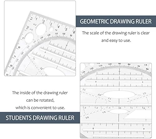 קלטת Wakauto מודדת סרגל ציור גיאומטרי סטודנטים למדידה רב -פונקציונלית טיוטת ציור גיאומטרי סרגל גיאומטרי סרגל העתק יד סרגל פעילות