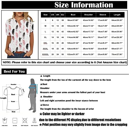חולצות שרוול קצר של Uqrzau לנשים אופנה מזדמנת פשתן כותנה מודפסת חולצה קצרה 2023 חולצות טו