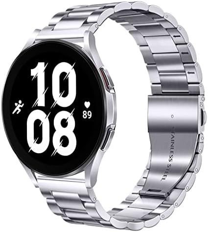 20 ממ גלקסי שעון 42 ממ להקות, פס מתכת נירוסטה עבור Samsung Galaxy Watch 3 41 ממ/ גלקסי שעון פעיל 2/ Gear S2/ Garmin Forerunner 158/ Venu 2 Plus/ Venu Sq, כסף