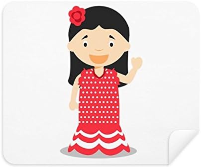 פרח אדום שמלת ספרד קריקטורה ניקוי בד מסך מנקה 2 יחידות זמש בד