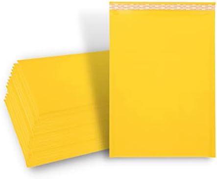 דואר בועות קראפט, 14.25 על 20 אינץ', 1050 מארז, דיוור מעטפת משלוח מרופד, צהוב זהב, חותם עצמי ורצועת קליפה