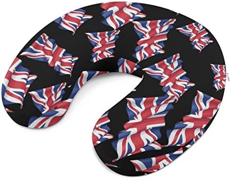 כרית צוואר דגל בריטניה כרית רחיצה רכה כרית בצורת U