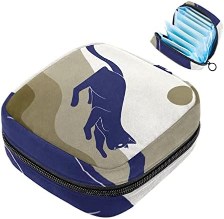 כחול חתול בירידה וסת תיק מפית סניטרית אחסון תיק נסיעות טמפונים לאסוף תיק נשי טיפול סניטרי ארגונית עבור בני נוער בני בנות בית ספר