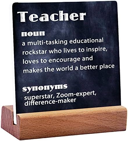 הגדרת מורה שולחן דקורטיבי קרמיקה פלאק עם מעמד עץ עבור מורה משרד שינה בית עיצוב שולחן-הערכה מתנה עבור מורים