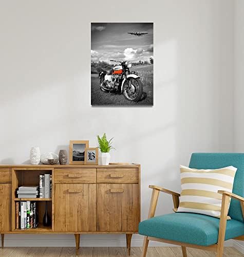 אימג ' קינד טריומף 1959 אופנוע קלאסי מאת מארק רוגן, הדפס אמנות בד, עיצוב קיר 24 על 32