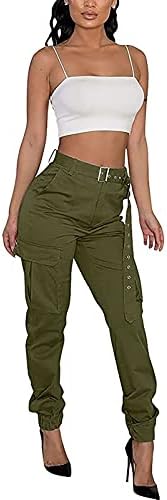 מכנסיים לנשים בתוספת גודל 3 נשים מכנסיים מטען מקרית גבוהה מותן אצן מכנסיים רופף חיצוני נשים של עבודה מכנסיים בתוספת