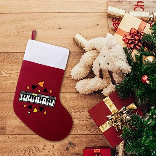 מקלדת מוסיקה גרבי חג המולד גרב עץ חג המולד קישוטי סנטה קישוטי תלייה לחופשת אח 16.5
