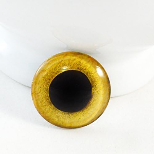 עין ינשוף צהוב בגודל 25 ממ 1 אינץ 'לפסלי פשיטות או תכשיטים מייצרים תליונים מלאכה בובה אמנות עטיפת חוט דויבבק קבוצון