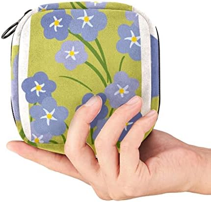 מפית סניטרית אחסון תיק, נייד תקופת תיק עבור נשים בנות וסת כוס פאוץ, רועה אביב סגול פרחים