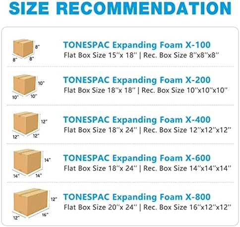 TonesPAC 18 x 18 2 PCS חבילה מיידית אריזה מהירה של קצף X-200 שקית אריזה לאריזה ומשלוח