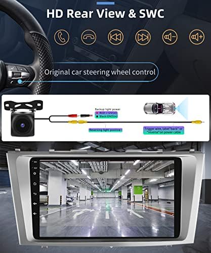סטריאו 2G + 32G לרכב אנדרואיד עבור טויוטה קאמרי 2006-2011 עם Apple Carplay אלחוטי, Rimoody 9 אינץ 'רדיו לרכב מסך מגע עם GPS