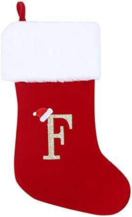 מונוגרמה גרבי חג המולד גרב קישוט גרב קלאסי בהתאמה אישית לקישוט גרביים לחג משפחתי אופי אלפבית גרבי חג המולד זר חורף למדרגות