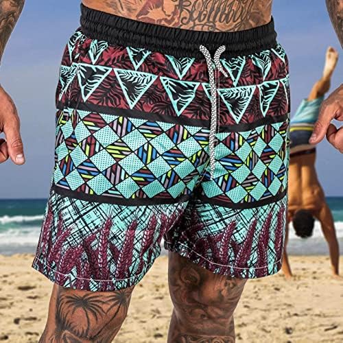 מכנסיים קצרים של Saxigol Hawaiian Mens, מכנסי אתניים חדשים של קיץ גזעי שחייה גולשים חוף ים גזעים גדולים מדי.