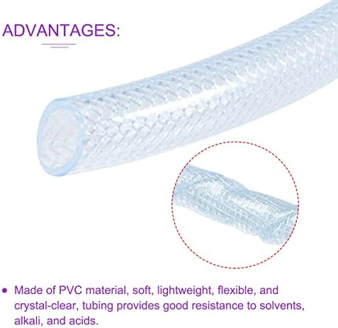 DMIOTECH 10 ממ מזהה 15 ממ OD צינור PVC קלוע צינור צינור גמיש לצינור מים בגינה, 3 מטר אורך