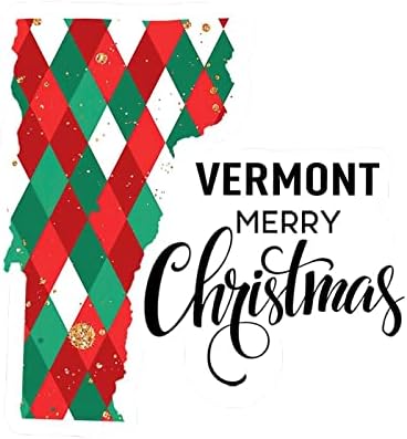 Vermont Home State מדבקות חג מולד עכברים חג המולד ורמונט מפת מכונית מדבקות קישור חג המולד מדבקות ויניל מדבקות דבקות חותכות מדבקות מחשב נייד מצחיק מדבקות פגוש