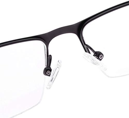 משקפי קריאה אפורים של JCERKI פוטו -כרומי +1.00 כוח חצי מסגרת גברים משקפיים
