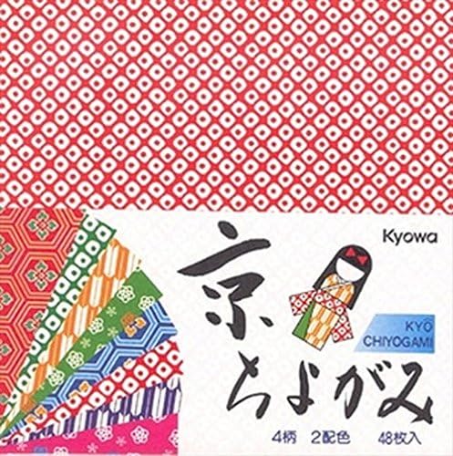 יפניברגין 1714, נייר אוריגמי יפני נייר מתקפל נייר צ'ייוגאמי נייר לאמנויות ומלאכות 6 אינץ '48 גיליונות מיוצרים ביפן
