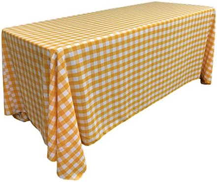 La Linen Gingham שולחן שולחן - מפת שולחן משובצת למסיבות, פיקניקים ועוד - שולחן בית חווה - מפת שולחן אביב - מפת שולחן פיקניק - מפות בד לשולחנות מלבן - 90 אינץ 'x156 ורוד