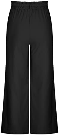 עסקי מכנסי קז ' ואל לנשים רחב רגל כותנה פשתן מכנסיים קיץ גבוהה מותן פאלאצו שמלת מכנסיים גבירותיי מקרית תלבושות