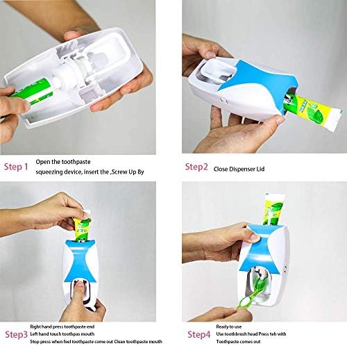 מתקן משחת שיניים אוטומטי לילדים רכוב על קיר אמבטיה מחזיק אבק אבק, סניטרי, קיבולת גדולה, חיסכון בחלל