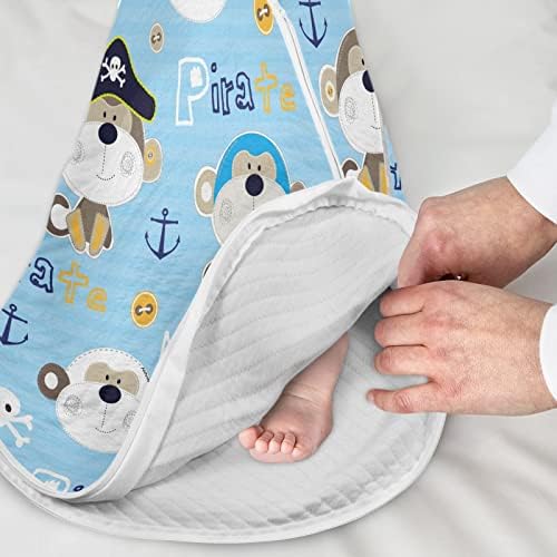 VVFELIXL קוף פיראט שמיכה לבישה לתינוק, שק שינה מעבר לתינוק, שק שינה לתינוקות שזה עתה נולדו, חליפת שינה לפעוט 6-12 חודשים